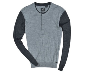 AX Armani Exchange Sweter Męsi Szary Wełna / M