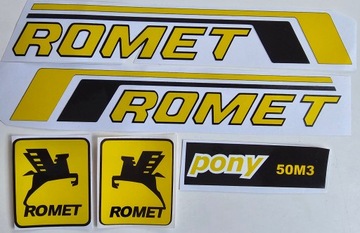 Romet Motorynka naklejki komplet kolory Schowek zbiornik oslona naklejka