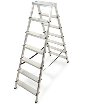 DRABINA ALUMINIOWA DOMOWA 2x7 DWUSTRONNA 125kg