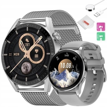 SMARTWATCH ZEGAREK ROZMOWY EKG 2 PASKI PL MENU O2