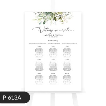 Plakat Powitalny Weselny, Eukaliptus, 50x70