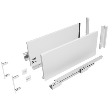 Szuflada GTV AXIS PRO biała wysoka L-350mm H-167 cichy domyk wysuw 3D 40kg