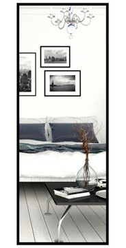 Lustro w Czarnej Ramie Aluminiowej Wąska K 180X60