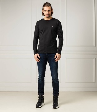 tommy hilfiger longsleeve koszulka męska z długim rękawem czarna