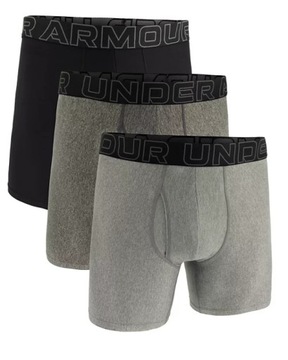 UNDER ARMOUR BOKSERKI PERFORMANCE TECH "6" 3-PACK GREY M