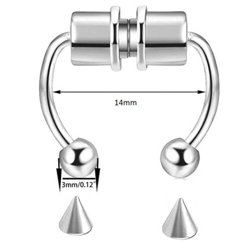 Kolczyk U do nosa fake septum magnes FM2