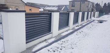 Бетонные столбы, Бетонные заборы, гладкие