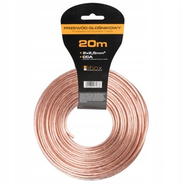 KABEL PRZEWÓD GŁOŚNIKOWY 2x2,5mm CCA HQ 20 METRÓW