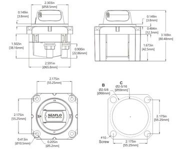 ДВОЙНОЙ ВЫКЛЮЧАТЕЛЬ БАТАРЕИ HEBEL SEAFLO 300A 12В 24В