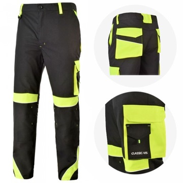 SPODNIE ROBOCZE do pasa VIS ODBLASKOWE 6XL BHP r62