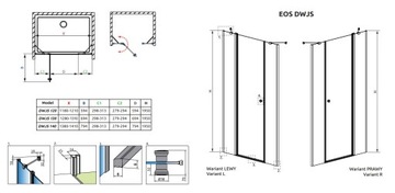 Душевая дверь RADAWAY Eos DWJS 120x195 ЛЕВАЯ