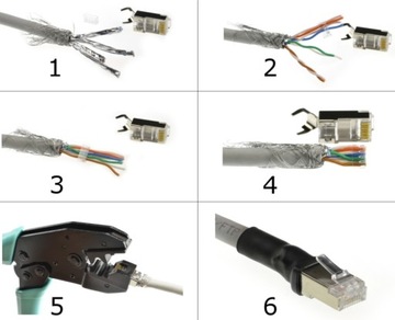 NEKU Вилка экранированная FTP STP RJ45 кат.6a 7 10шт.