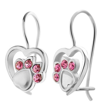 SREBRNE KOLCZYKI DZIECIĘCE WISZĄCE ŁAPKI SREBRO