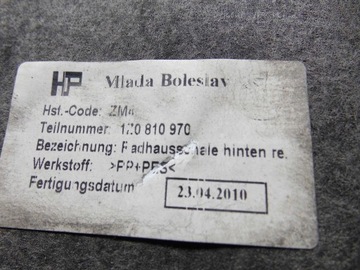 PODBĚH 1Z0810970 SKODA OCTAVIA II 1Z FACELIFT PRAVÉ ZADNÍ ORIGINÁLNÍ