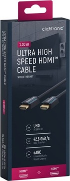 CLICKTRONIC Kabel HDMI - HDMI 2.1 8K 60Hz 1m