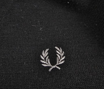 Sweter w Serek Wełniany FRED PERRY Wełna Merino Merynos Elegancki Casual XL