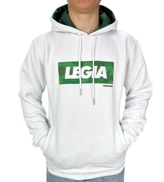 Legia Warszawa Bluza męska biała z kapturem r. 2XL