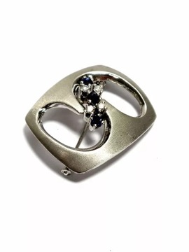 ZŁOTA BROSZKA Z DIAMENTAMI I SZAFIRAMI 585 10,39G