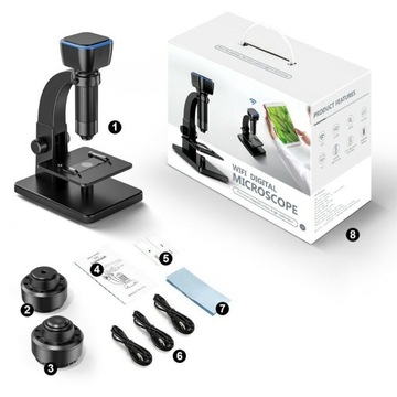 MIKROSKOP CYFROWY INSKAM 315-W DUAL 2000x FULLHD 12MP 2160p APP IOS PC WIFI