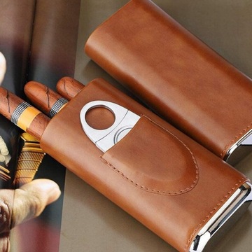 Do cygar brązowy cygaro skórzane etui z Cigar Cutt