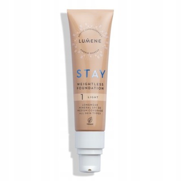 LUMENE Lekki długotrwały podkład STAY SPF 30, 1 Light