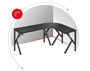 УГЛОВОЙ ИГРОВОЙ КОМПЬЮТЕРНЫЙ СТОЛ CARBON ИГРОВОЙ СТОЛ С РЕГУЛИРОВКОЙ HUZARO