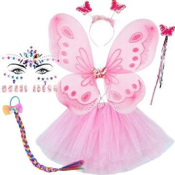 * STRÓJ MOTYLKA MOTYLEK MOTYL WRÓŻKA spódniczka 30cm 3-9 lat