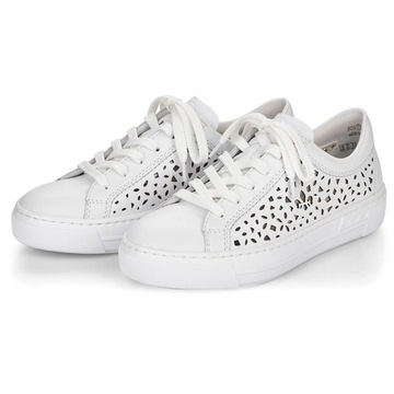 Skórzane buty sportowe białe Rieker L8831-80 42