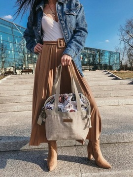 БАГАЖНАЯ СУМКА САДОВАЯ СУМКА ЦВЕТЫ БЕЖЕВЫЙ