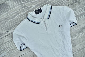 FRED PERRY Biała Koszulka Polo Męska Slim Fit L