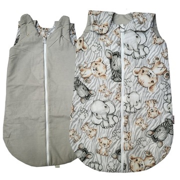 ŚPIWOREK do spania dla noworodka 1.5 TOG całoroczny bawełna 100% 75 x 43 cm