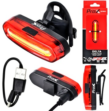 PROX DELTA LAMPA TYŁ COB 50-100Lm LAMPKA 6 FUNKCJI USB 600mAh MEMORY MODE