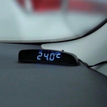12 В 3 в 1 Цифровой светодиодный автомобильный термометр с часами