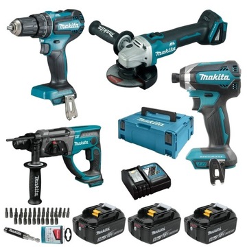 MAKITA ZESTAW NARZĘDZI COMBO 4SZT 3x5AH 18V BL