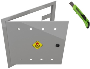 DRZWICZKI I RAMKA SKRZYNKA GAZOWA 500x500 POPIEL GAZ SZAFKA + NÓŻ GRATIS