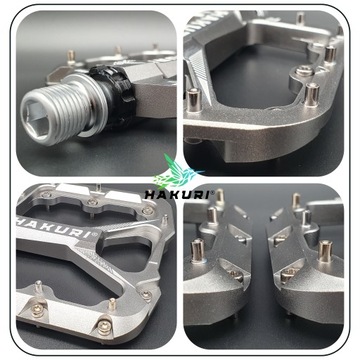 PEDAŁY ROWEROWE HAKURI ALUMINIOWE 3 ŁOŻYSKA LEKKIE PLATFORMOWE MTB DH TRIAL