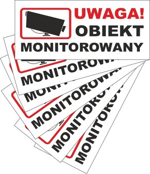 10 szt.- 25x11 cm TABLICZKA PCV UWAGA MONITORING
