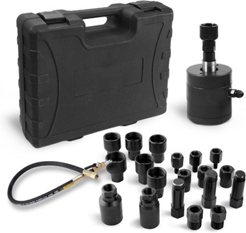 PNEUMATYCZNY ŚCIĄGACZ DO WTRYSKIWACZY + ADAPTERY