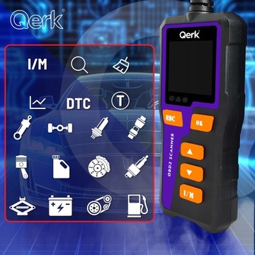 ДИАГНОСТИЧЕСКИЙ ИНТЕРФЕЙС OBD2 ТЕСТЕР ПОЛЬСКОЕ МЕНЮ QERK T51 ЦВЕТ ELM327