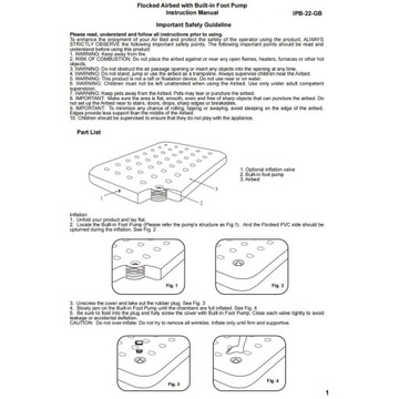 НАДУВНОЙ ВЕЛЮРОВЫЙ СПАЛЬНЫЙ МАТРАС ДЛЯ ОДНОГО ЧЕЛОВЕКА С НОЖНЫМ НАСОСОМ 191x73xCM