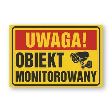 Tabliczka Obiekt Monitorowany Kamera | Druk UV | 30x20cm | PCV 3mm