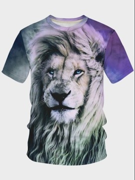 T-SHIRT MĘSKI NADRUK LEW SHEIN