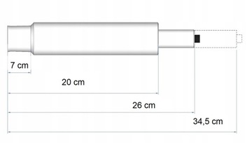 SIŁOWNIK do fotela biurowego OBROTOWEGO WZMOCNIONY 20 cm przewężenie 7 cm