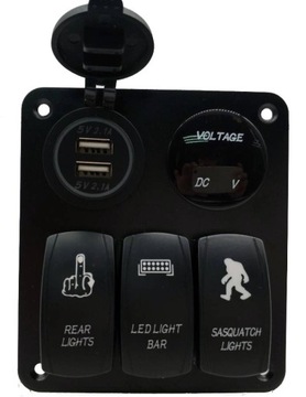 ROZDZIELNIA PANEL 12V 24V USB ZAPALNICZKA WŁĄCZNIK