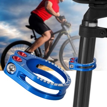 Зажим седла-адаптера для подседельного штыря велосипеда синего цвета