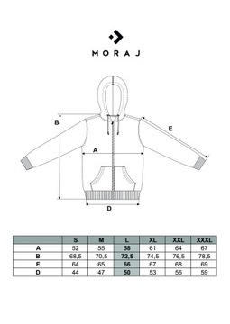 GRANATOWA BLUZA MĘSKA CIEPŁA Z KAPTUREM ROZPINANA Z KIESZENIAMI MORAJ XXXL