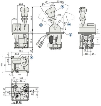 Sterownik wywrotu dzwignia z PTO kiper przyczepa