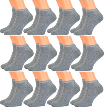 Skarpetki stopki męskie bawełniane sportowe Szary x 12 rozmiar 43-46