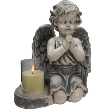 БОЛЬШАЯ СЕРАЯ СВЕЧА + СВЕЧА, ГИПСОВАЯ ФИГУРКА ГРОБНИЦЫ, СВЕТОДИОДНАЯ ЛАМПА 3XAAA