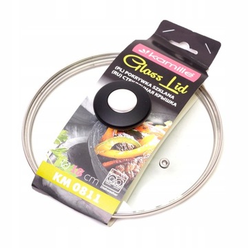 POKRYWKA SZKLANA OKRĄGŁA POKRYWA DO PATELNI GARNKA 18cm KAMILLE